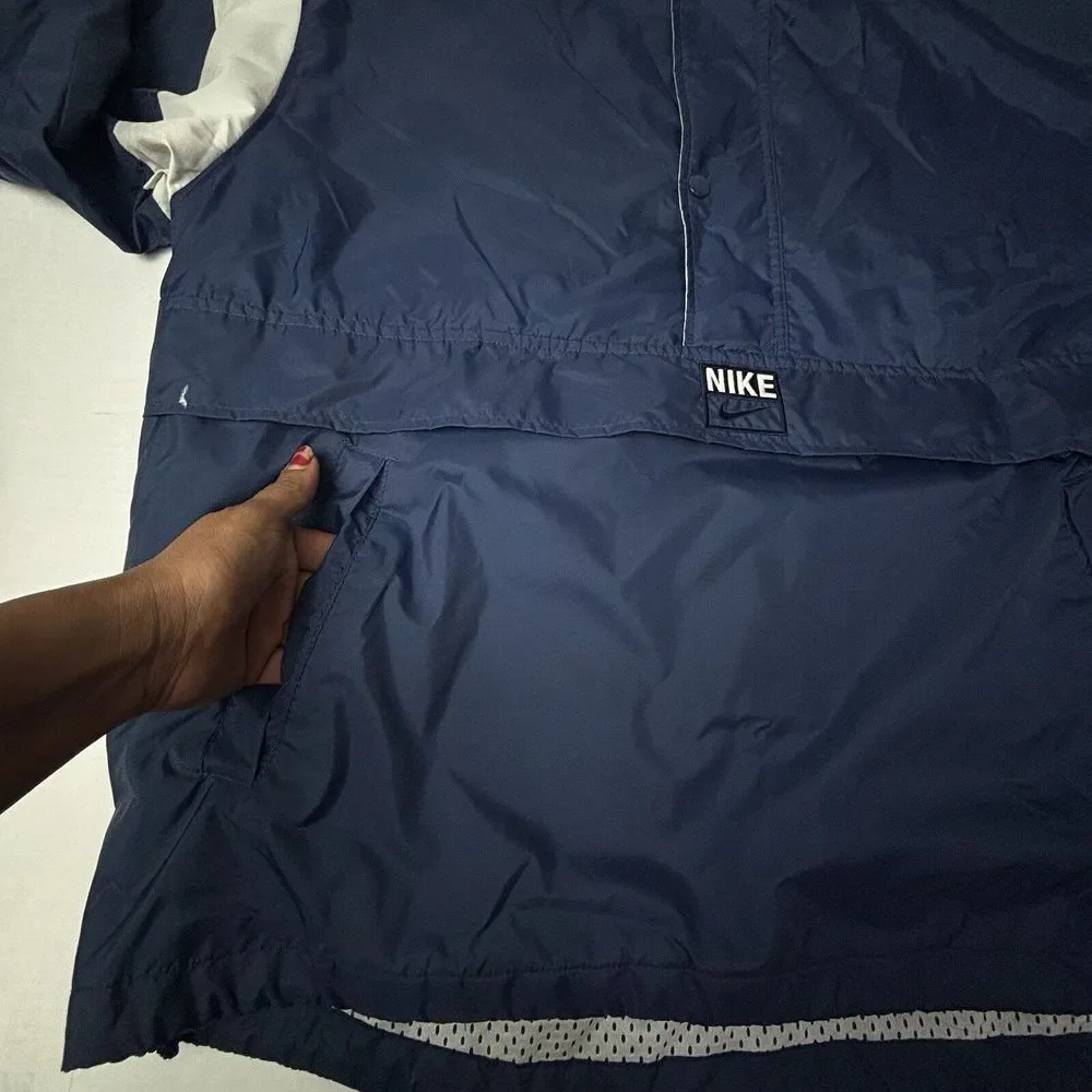 Vintage Nike Half Zip Pullover Windbreaker Convert Hood Large Sports Classic EUC